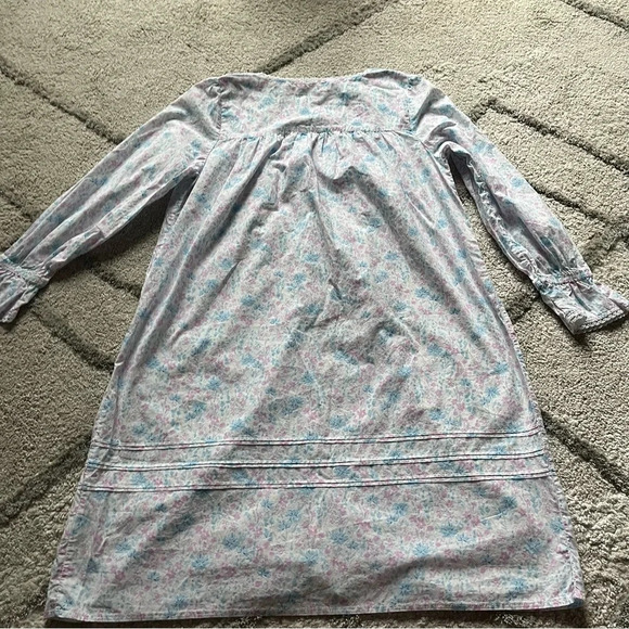 Eileen West pajama dress pj Cotton Floral Button front  Nightgown XS - Picture 11 of 11